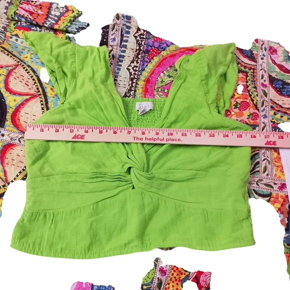 Lime Twist Front Blouse - Picture 3 of 8